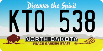 ND license plate KTO538