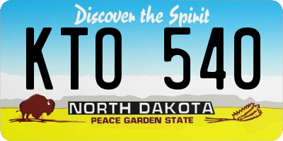 ND license plate KTO540