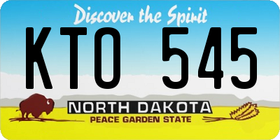 ND license plate KTO545