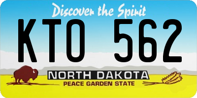 ND license plate KTO562