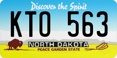 ND license plate KTO563