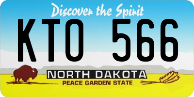 ND license plate KTO566