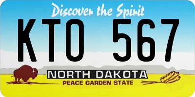 ND license plate KTO567