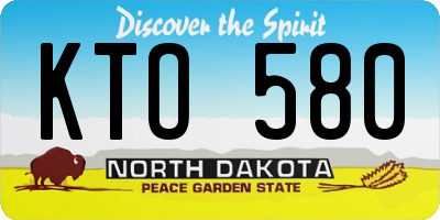 ND license plate KTO580