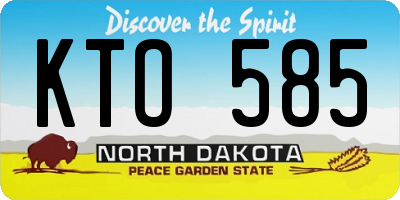 ND license plate KTO585