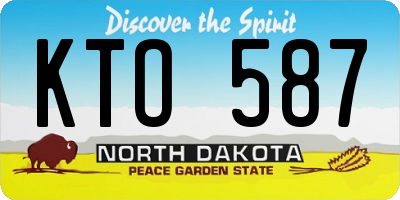 ND license plate KTO587