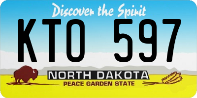 ND license plate KTO597
