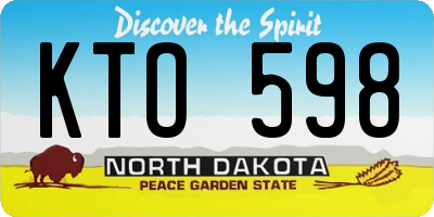 ND license plate KTO598