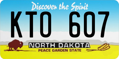ND license plate KTO607
