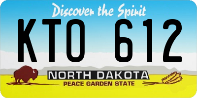 ND license plate KTO612