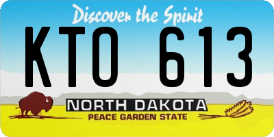 ND license plate KTO613