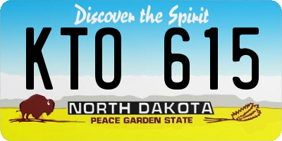 ND license plate KTO615