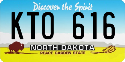 ND license plate KTO616