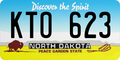 ND license plate KTO623