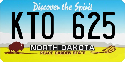 ND license plate KTO625