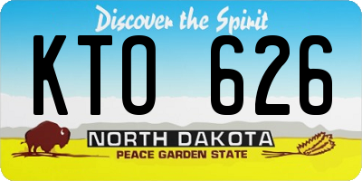 ND license plate KTO626