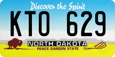 ND license plate KTO629