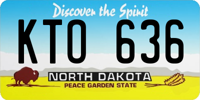 ND license plate KTO636