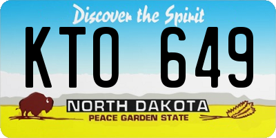 ND license plate KTO649