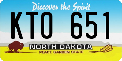 ND license plate KTO651