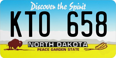 ND license plate KTO658