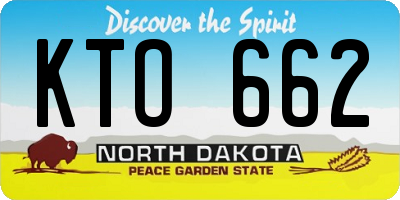ND license plate KTO662