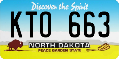 ND license plate KTO663