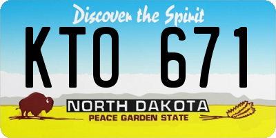 ND license plate KTO671