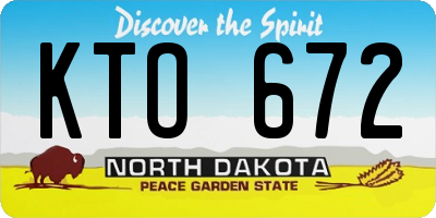 ND license plate KTO672