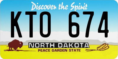 ND license plate KTO674