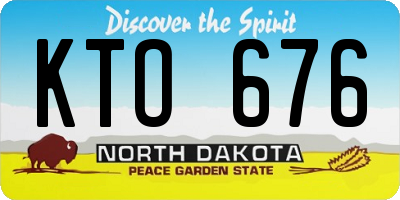 ND license plate KTO676