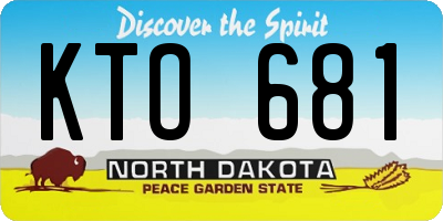 ND license plate KTO681
