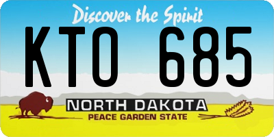ND license plate KTO685