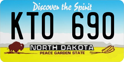 ND license plate KTO690