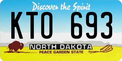 ND license plate KTO693