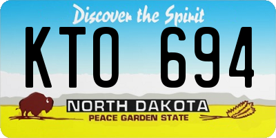 ND license plate KTO694