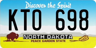 ND license plate KTO698