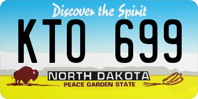 ND license plate KTO699