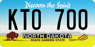 ND license plate KTO700