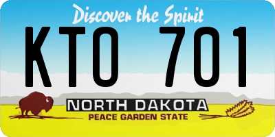 ND license plate KTO701
