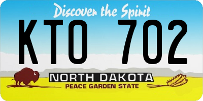 ND license plate KTO702