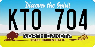 ND license plate KTO704
