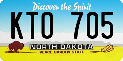 ND license plate KTO705