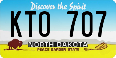 ND license plate KTO707
