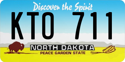 ND license plate KTO711