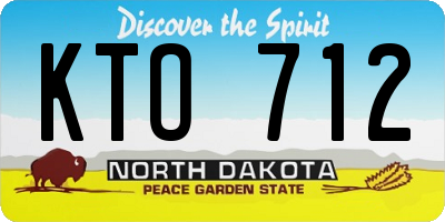 ND license plate KTO712