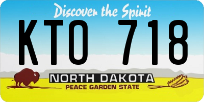 ND license plate KTO718