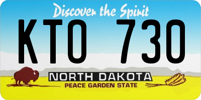 ND license plate KTO730