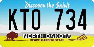 ND license plate KTO734