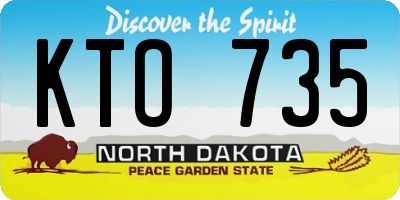 ND license plate KTO735